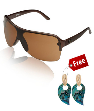 G9 Rebel Brown Sunglasses With free Mother Of Pearl Earrings Worth Rs.65