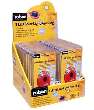 Rolson Two Led Solar Key Ring Torch