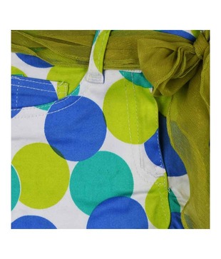 Pretty One Cotton Green and Blue Pant For Kids