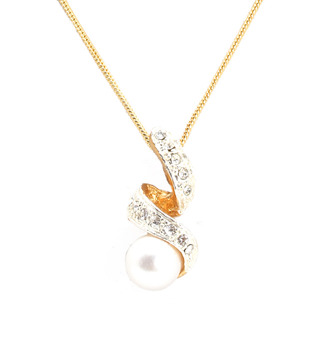 Sia Sleek AD & Pearl Pendant Set