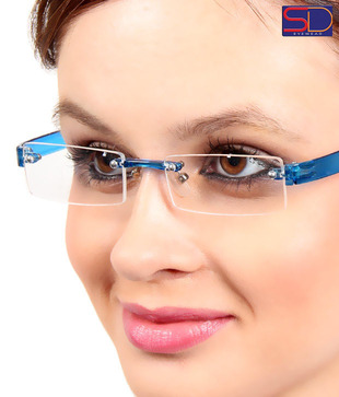 SD Opulent Blue Rimless Optical Frame