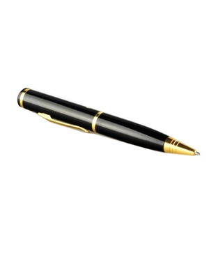 Black Gold Pen with High Quality Video Camera + Built-in 4GB USB Pen Drive + Free Parker Ball Pen