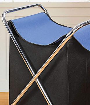 Swayam Black & Blue Laundry Bag Chrome