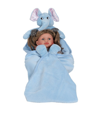 Keona Kidz Blue Baby Blanket With Jumbo Motif