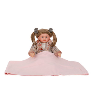 Keona Kidz Cute Pink Baby Blanket & Teddy Set