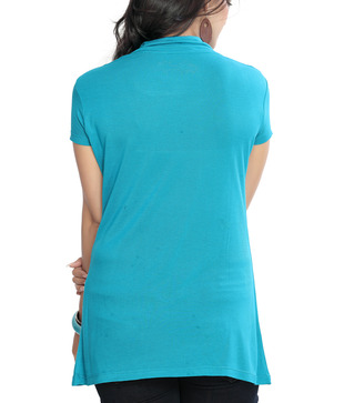 Tokyo Talkies Turquoise Blue Breezy Top