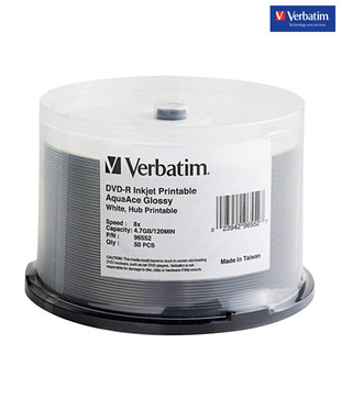 Verbatim Dvd-R 4.7Gb 16X Ink Jet Printable Disc 50 Pk Sp