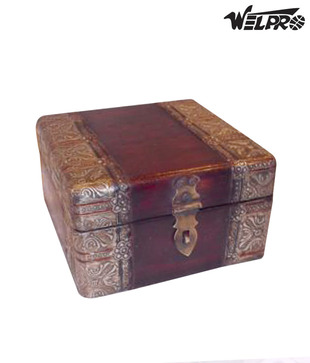 Welpro Small Antique Metal Fitted Box
