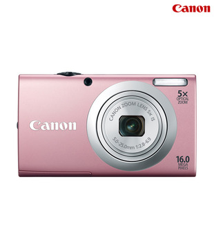 Canon Powershot A2400 IS 16MP Point & Shoot Digital Camera (Pink)