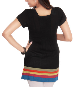 Frolic Black Striped Tunic