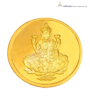 Infinium 24kt 2g 995 Purity BIS Hallmarked Laxmi Gold Coin