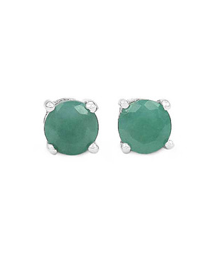 Johareez Garnet & Emerald Silver Earrings Combo
