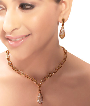 Kim's Enchanting CZ Stone Necklace Set