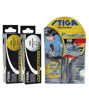 2 Stiga Prestige Table Tennis Rackets  + 1 Box of Stiga Competition Table  Tennis Balls FREE