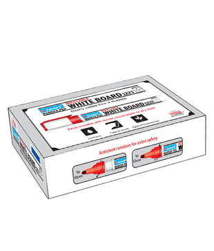 Luxor Red Refillable White Board Marker Pen (Set Of 10 Pcs)