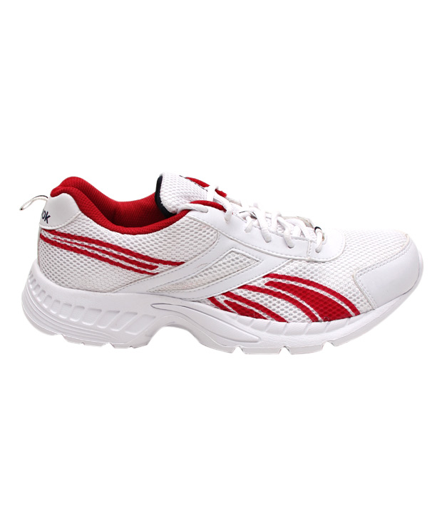 Reebok Enthusiastic White & Red Sports Shoes