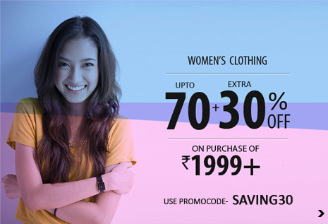 Womens Apparel upto 70 + 30% Off