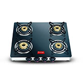 Prestige Marvel GTM 04 SS   4 Burner Glass Top Gas Stove