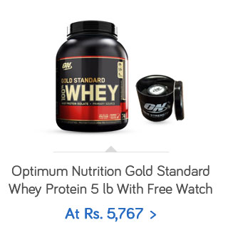 Optimum Nutrition Gold Standard 100% Whey Protein 5 lb (Double Rich Chocolate) with free watch