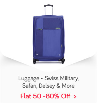 Luggage Flat 50 -80% Off - Swiss Military, Safari, Delsey & more