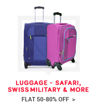 Luggage - Flat 50-80% Off - Safari, Swiss Military, American Tourister & more