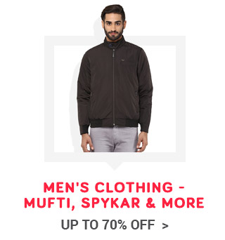 "Men's Clothing - Top Brands Up to 70% Off  Mufti | Spykar & more"