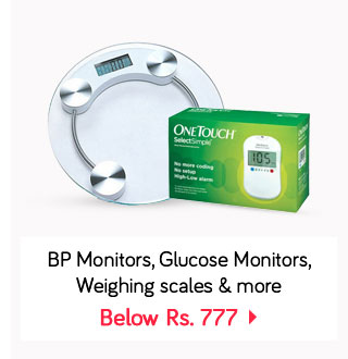 BP Monitors, Glucose Monitors Weighing scales and more below Rs.777