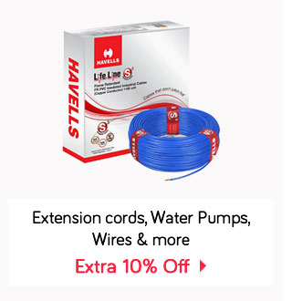 Extension cords, Water Pumps, Wires & more- Extra 10% Off