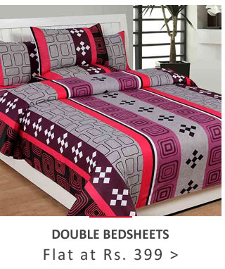 100% Cotton Double Bedsheets Flat Rs. 399