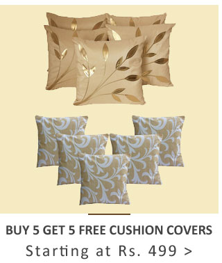 Buy 5 Get 5 Free Cushion Covers Starting @ Rs 499