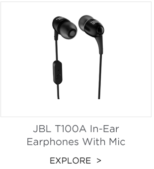 JBL T100A In Ear Earphones With Mic (Black)