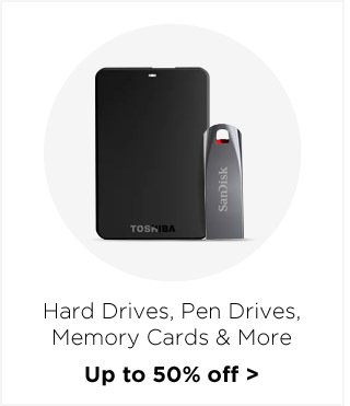 Hard Drives, Pen Drives, Memory Cards & More - Up to 50% Off