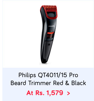 Philips QT4011/15 Pro Beard Trimmer Red & Black
