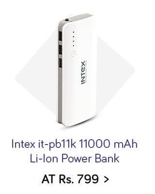 Intex IT-PB11K 11000 mAh Power Bank - White - for iOS and Android Devices