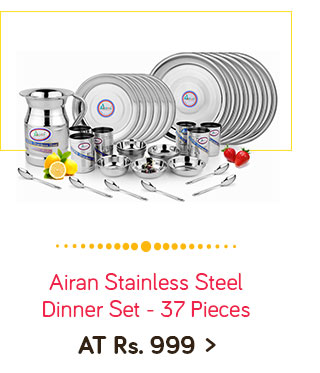 Airan Stainless Steel Dinner Set - 37 Pieces
