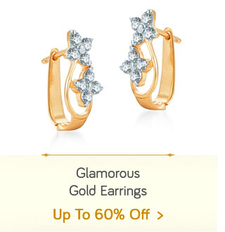 Glamorous Gold Earrings - Upto 60% Off