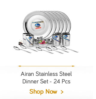 Airan Stainless Steel Dinner Set - 24 Pcs