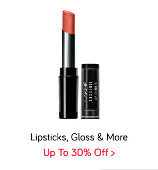 Lipsticks, Gloss & More Up to 30% Off
