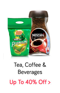 Tea Coffee & Beverages - Tata, Nescafe upto 40% off
