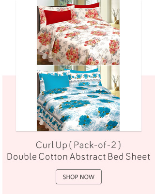 Curl Up - Pack of 2 - Double Cotton Abstract Bed Sheet