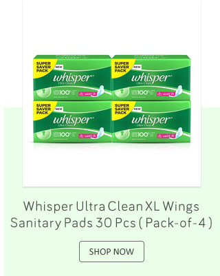 Whisper Ultra Clean XL Wings Sanitary Pads 30 Pcs - Pack of 4