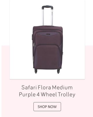 Safari Flora Medium Purple 4 wheel trolley