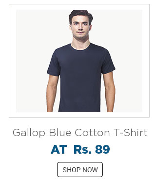 Gallop Blue Cotton T-shirt