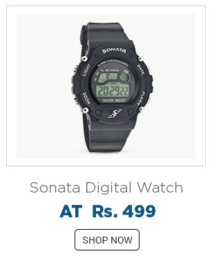 Sonata Black PU Digital Watch