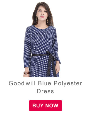 Blue Polyester Dresses
