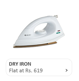 Bajaj DX7 Light Weight Dry Iron (1000W, White)