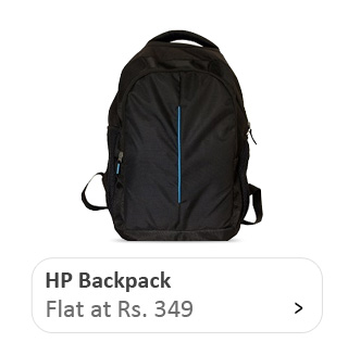 Black Polyester Casual Backpack for HP Laptop