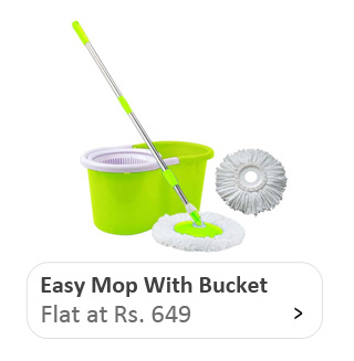 Easy Mop With Bucket -1 Set (Colour As Per Available)
