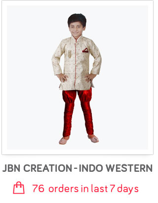 "JBN Creation Beige & Maroon Indo Western
