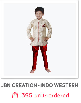 "JBN Creation Beige & Maroon Indo Western